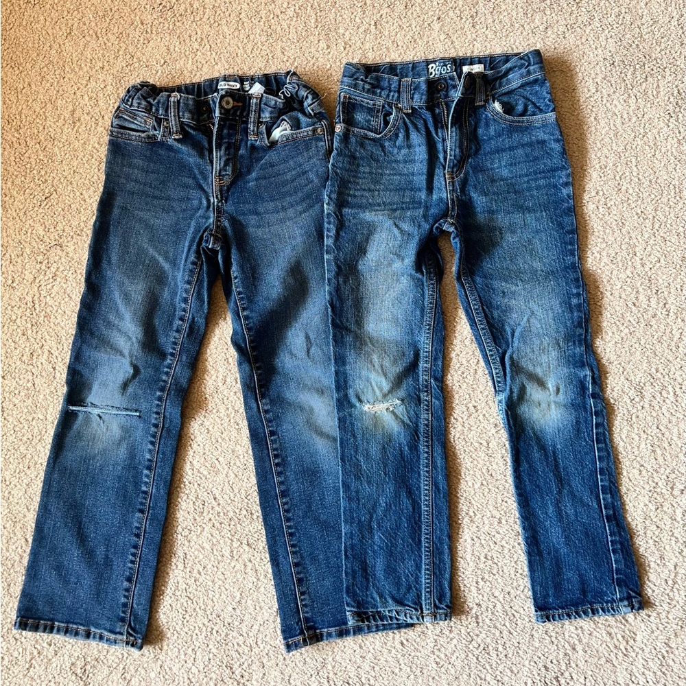 2 pairs boys size 7 jeans old Navy and Oshkosh